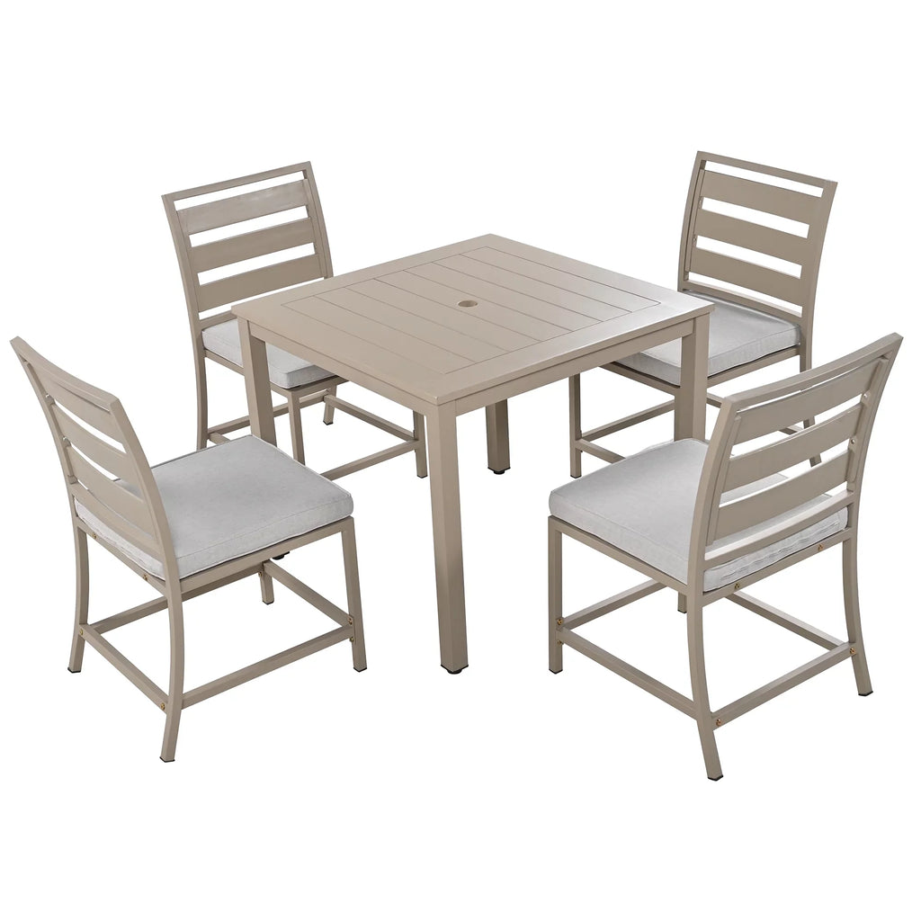 Outdoor four-person dining table and chairs are suitable for courtyards, balconies, lawns