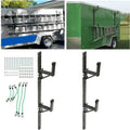 Kojem Adjustable Universal Trailer Ladder Rack Side Mount 2 Bars for Enclosed Cargo Trailer Exterior Out Side Wall - Carry 1 or 2 Ladders