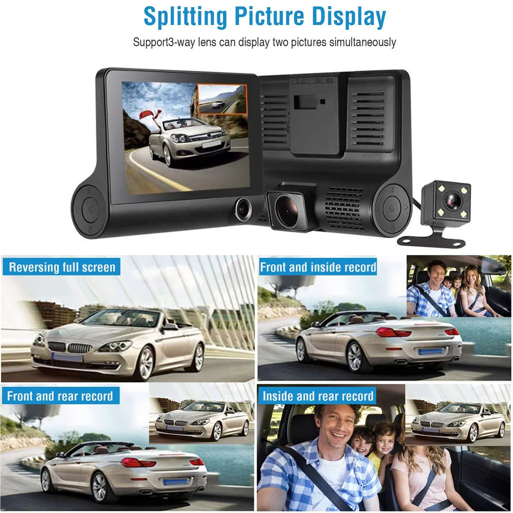 iMouTEK 1080P Touch Screen Car Dash 4in Cam Dash Camera Front and Rear Camera with G-Sensor Loop Recording Motion Detection