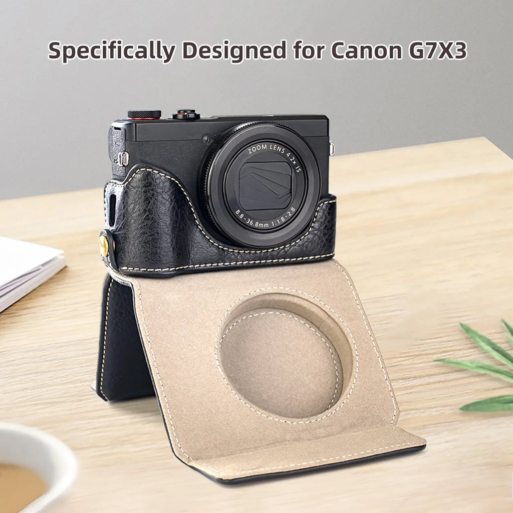 Shinysix Camera Bag,Case Pu Leather Pu Leather Camera Removable Matching With Leather Camera With