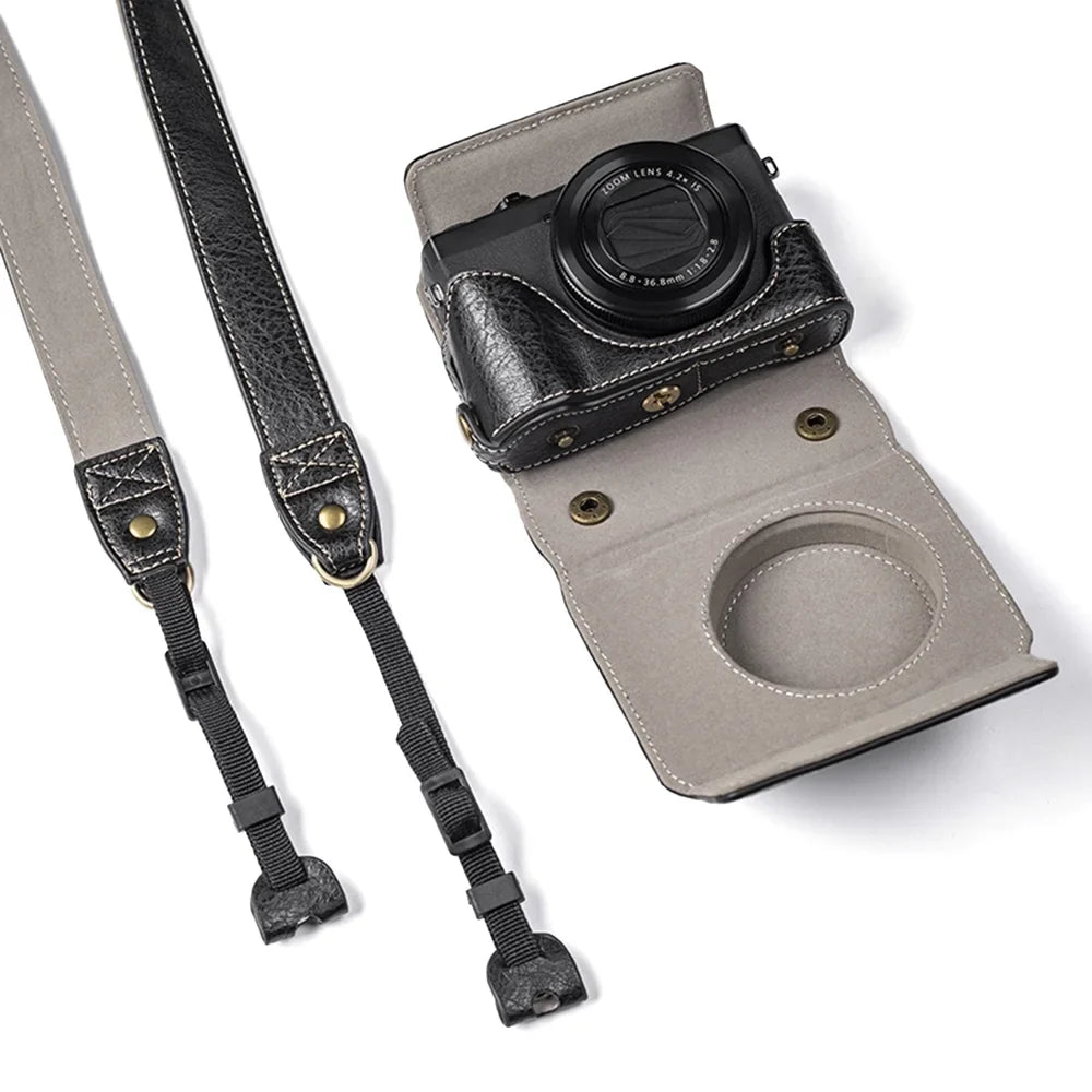 Shinysix Camera Bag,Case Pu Leather Pu Leather Camera Removable Matching With Leather Camera With