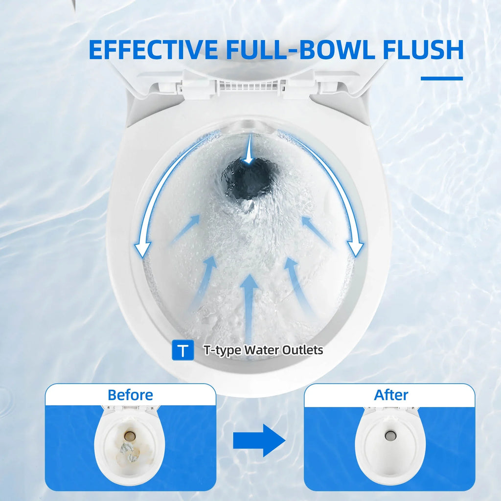 Dextrus Portable RV Toilet with Pedal Flush, Gravity Flush Toilet High Profile for Caravan Travel, Camping, Ship White