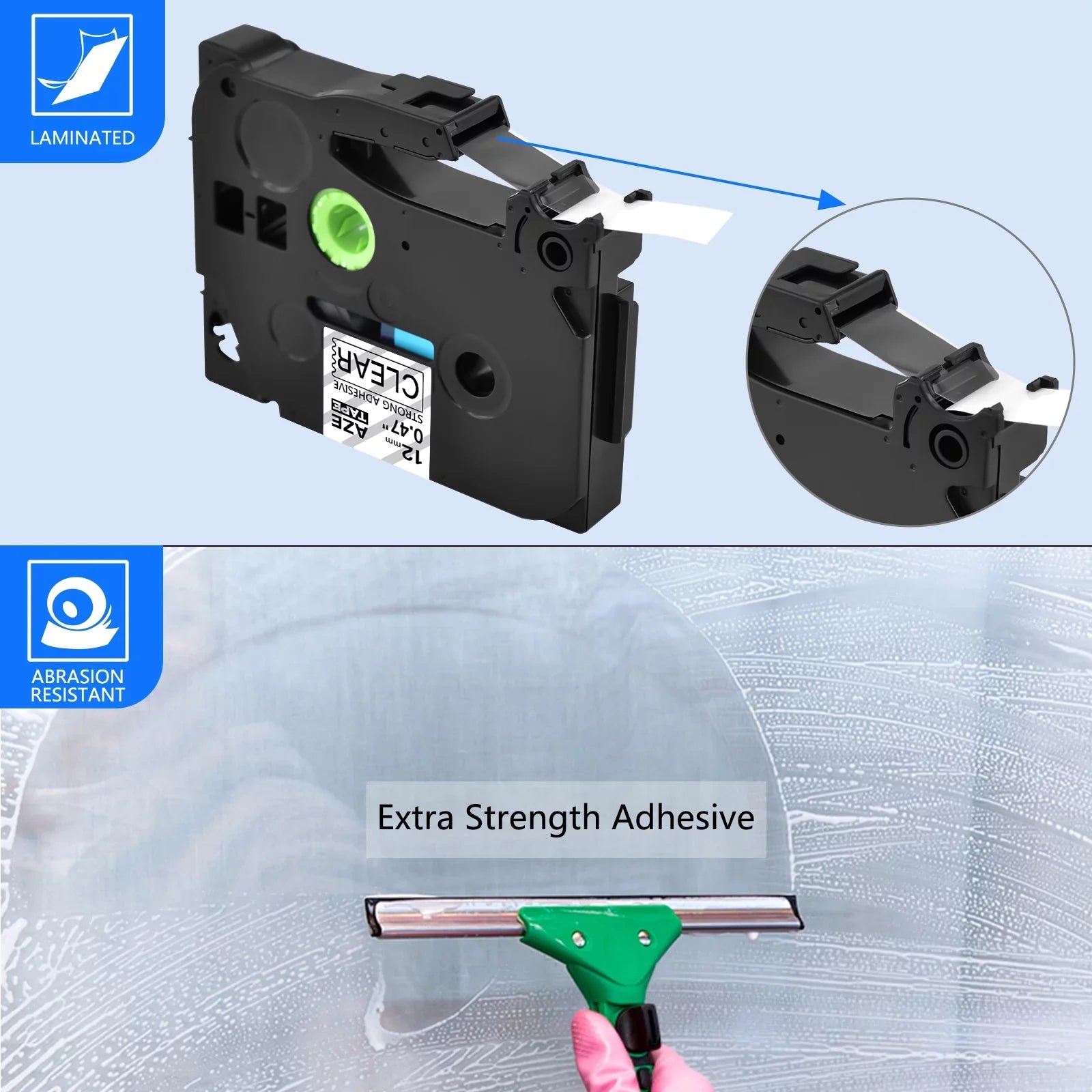 GREENCYCLE 20PK Fitting for Brother P-touch Black on Clear 12mm TZ TZe TZe-S131 TZ-S131 TZ-131 TZe-131 Extra Strength Laminated Label Tape
