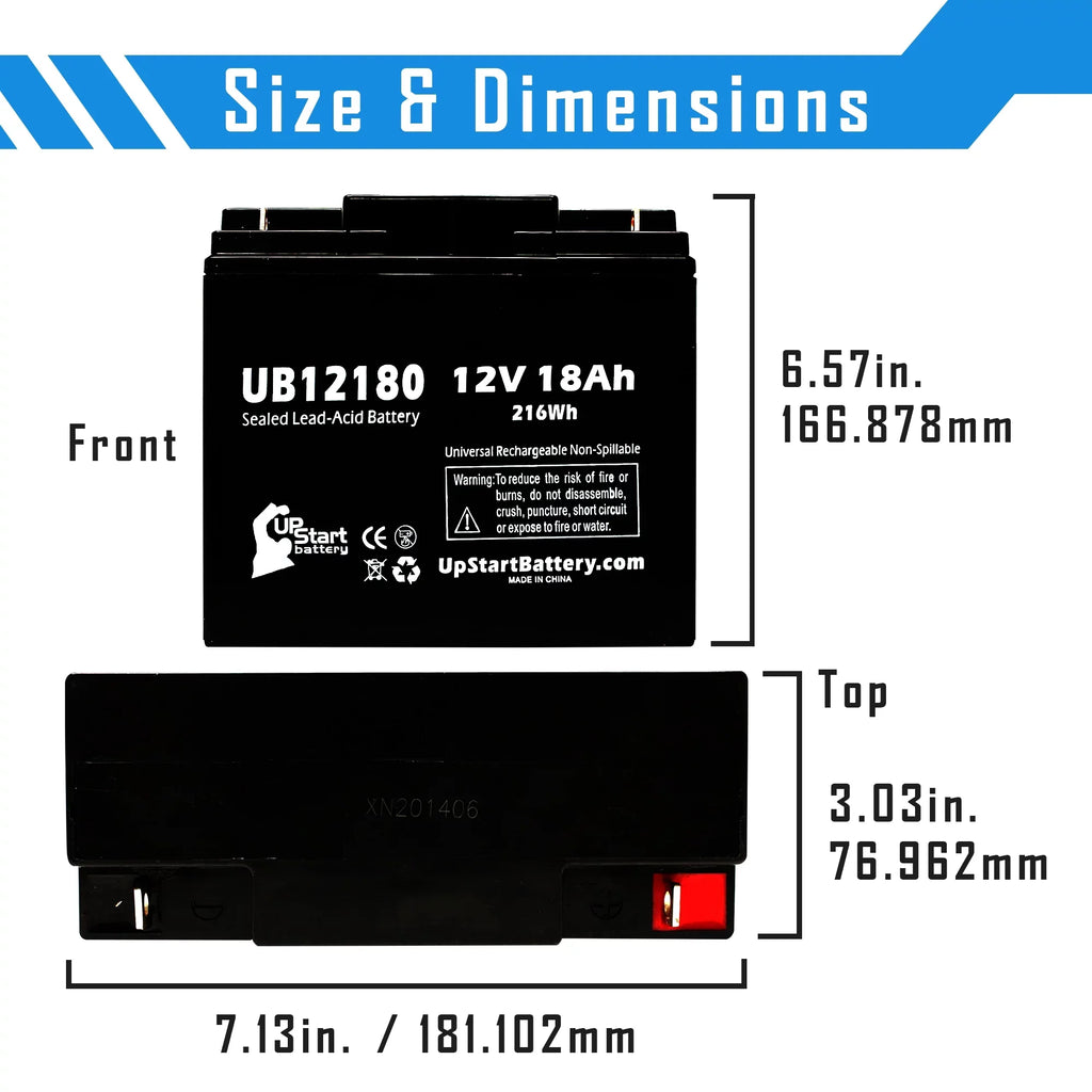 5x Pack - Fitting EAGLE PICHER BATTERIES CF12V18 Battery - Replacement UB12180 Universal Sealed Lead Acid Battery (12V, 18Ah, 18000mAh, T4 Terminal, AGM, SLA)