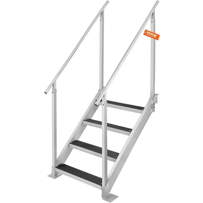Vevor Dock Stairs 30-38 in. Adjustable Height, 500 lbs Load Capacity Dock Ladder 4 Step