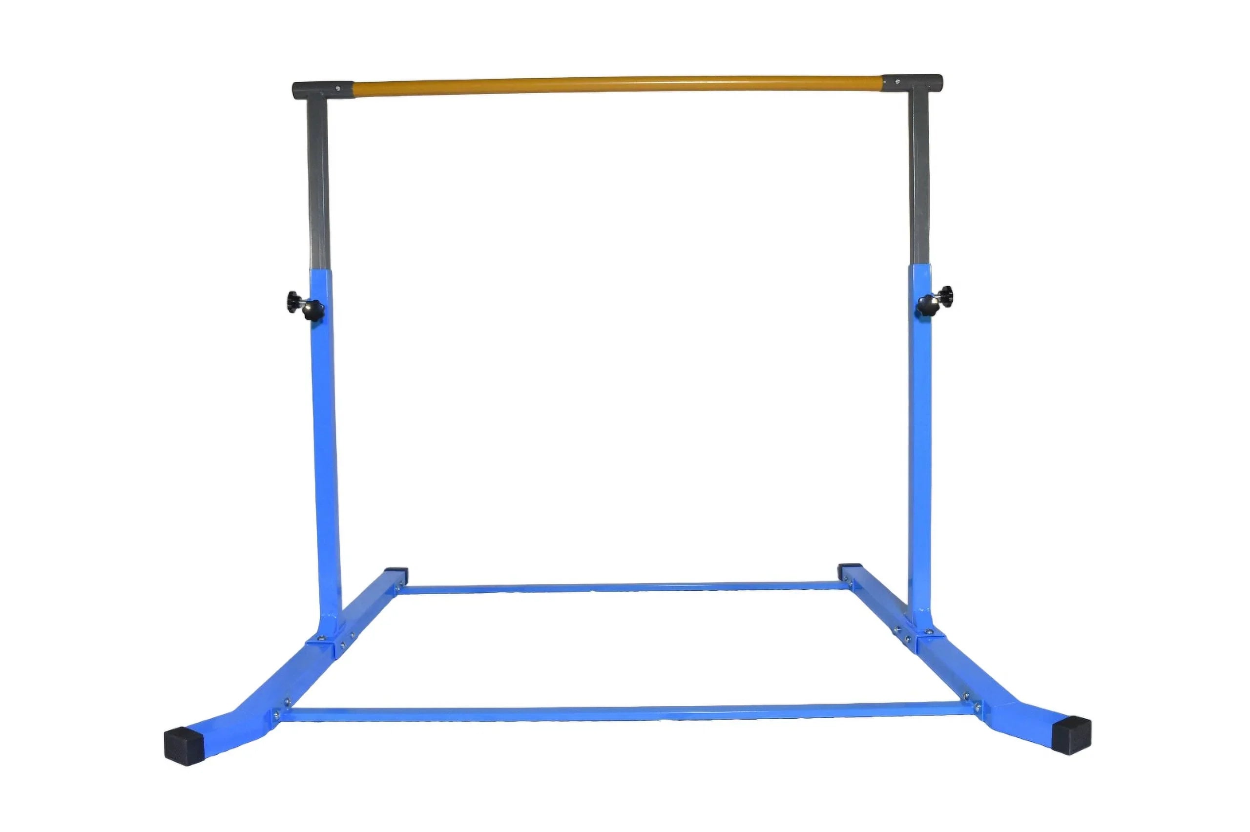 5 Star-TD Gymnastics Training Kip Bar for Kids, Expandable Between 3 FT to 5 FT, Adjustable Height Horizontal Bar Gymnastic Training Fitness Equipment for Home Practice Tumbling (Blue)