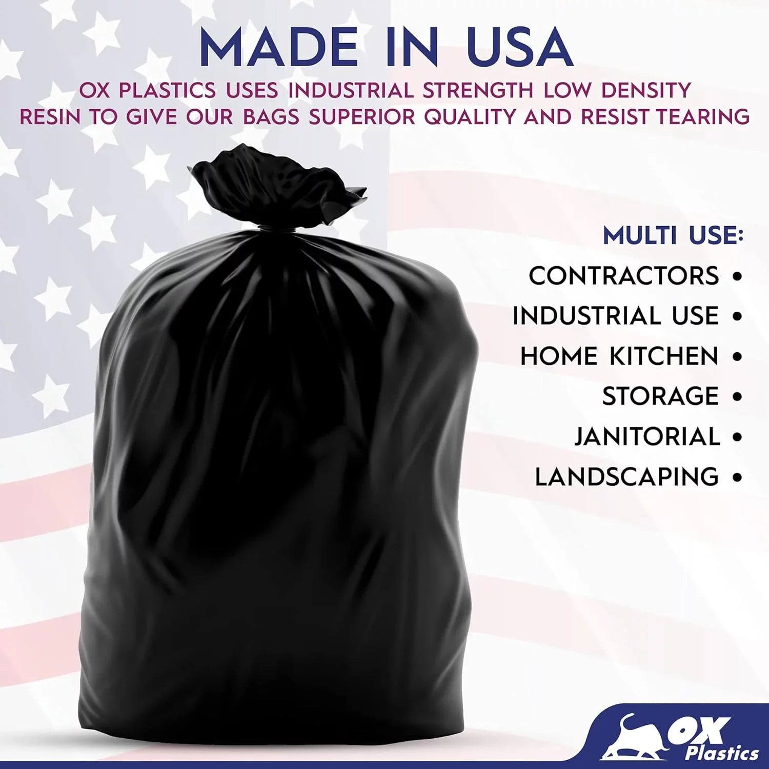 Trash Can Liners Bags - 42 Gallon Capacity & 1.5Mil Thick Extra Heavy Duty Strength - Large Garbage, Leak-Proof & Resilient House & Use Bags Black 37 X 43 (100 Count)