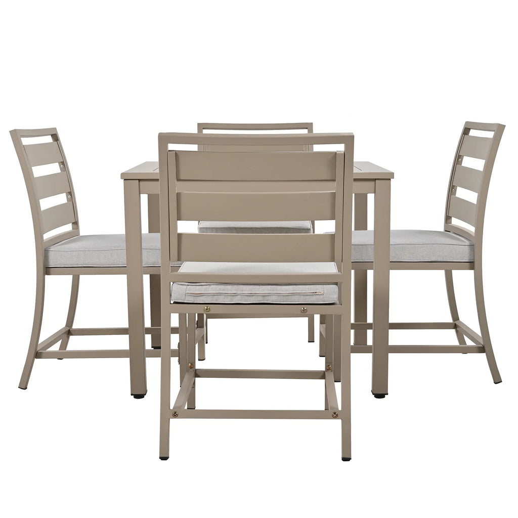 Outdoor four-person dining table and chairs are suitable for courtyards, balconies, lawns