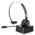 Comfortable Bluetooth Headset, UX-M97 Wireless Headset with Microphone, Wireless Cell Phone Headset with Noise Isolation Mic Charging Base Mute Function for Note 10 With Charging Dock