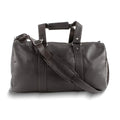 Dark Brown Leather Zip-Top Duffle Bag with Adjustable Strap QGM23254