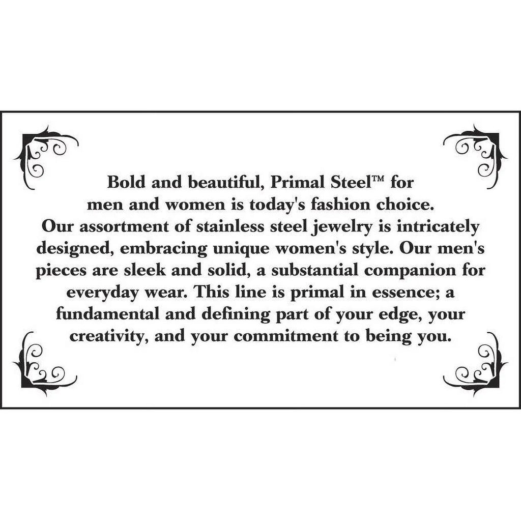 Primal Steel Stainless Steel Rose IP Plated Hearts Cuff Bangle