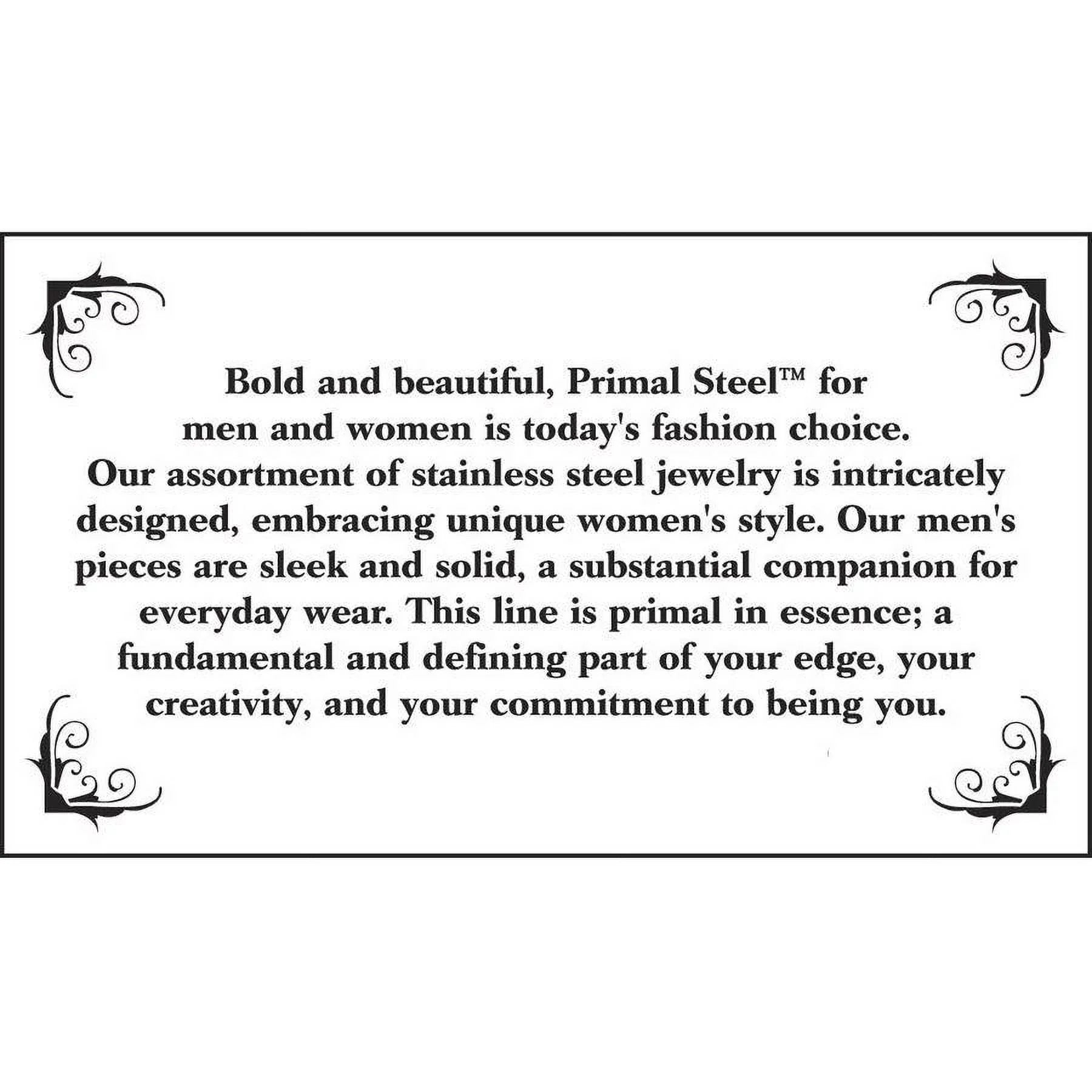 Primal Steel Stainless Steel Rose IP Plated Hearts Cuff Bangle