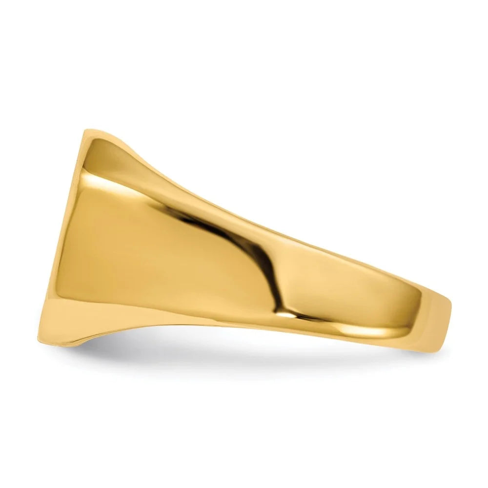 Auriga 14K Yellow Gold 12.5x11.0 mm Closed Back Signet Ring for Mens Size 8