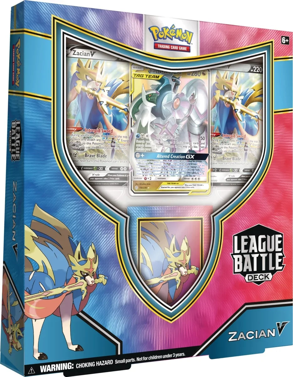 Pokémon TCG: Zacian V League Battle Deck- 60-card deck 2 Pokémon V and 1 TAG TEAM Pokémon-GX