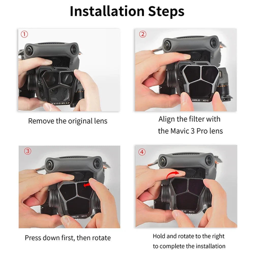 STARTRC Light Suitable With Lens Filter Aluminum Nd8/nd16/nd32/nd64 LensFilters Nd8/nd16/nd32/nd64 With Mavic 3 Waterproof Strong Fitting Aluminum Material Optical SS