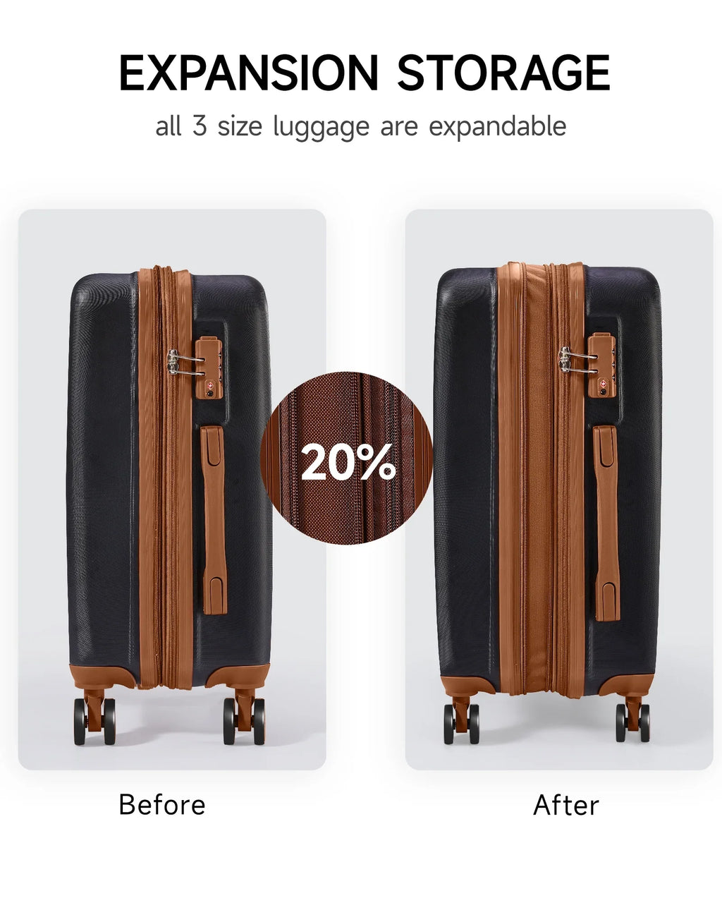 Crtynell 20-Inch Carry on Expandable Luggage with TSA Lock Airline Approved Suitcase with Spinner Wheels
