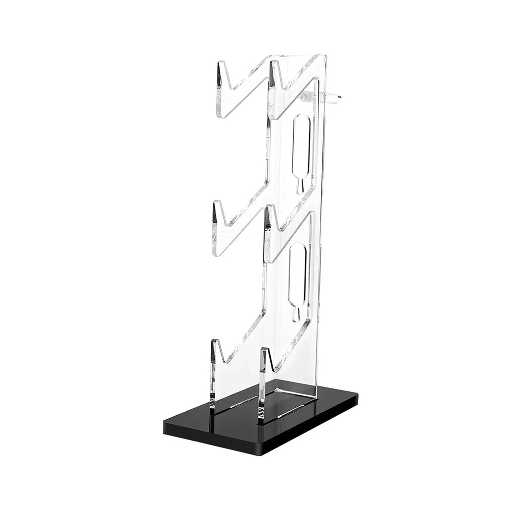 3 Tier Controller Bracket Gadget Non Slip Mat Strong Transparent Decoration Acrylic Headset Hanger for Game Desk Controller Accessories PS5 Black