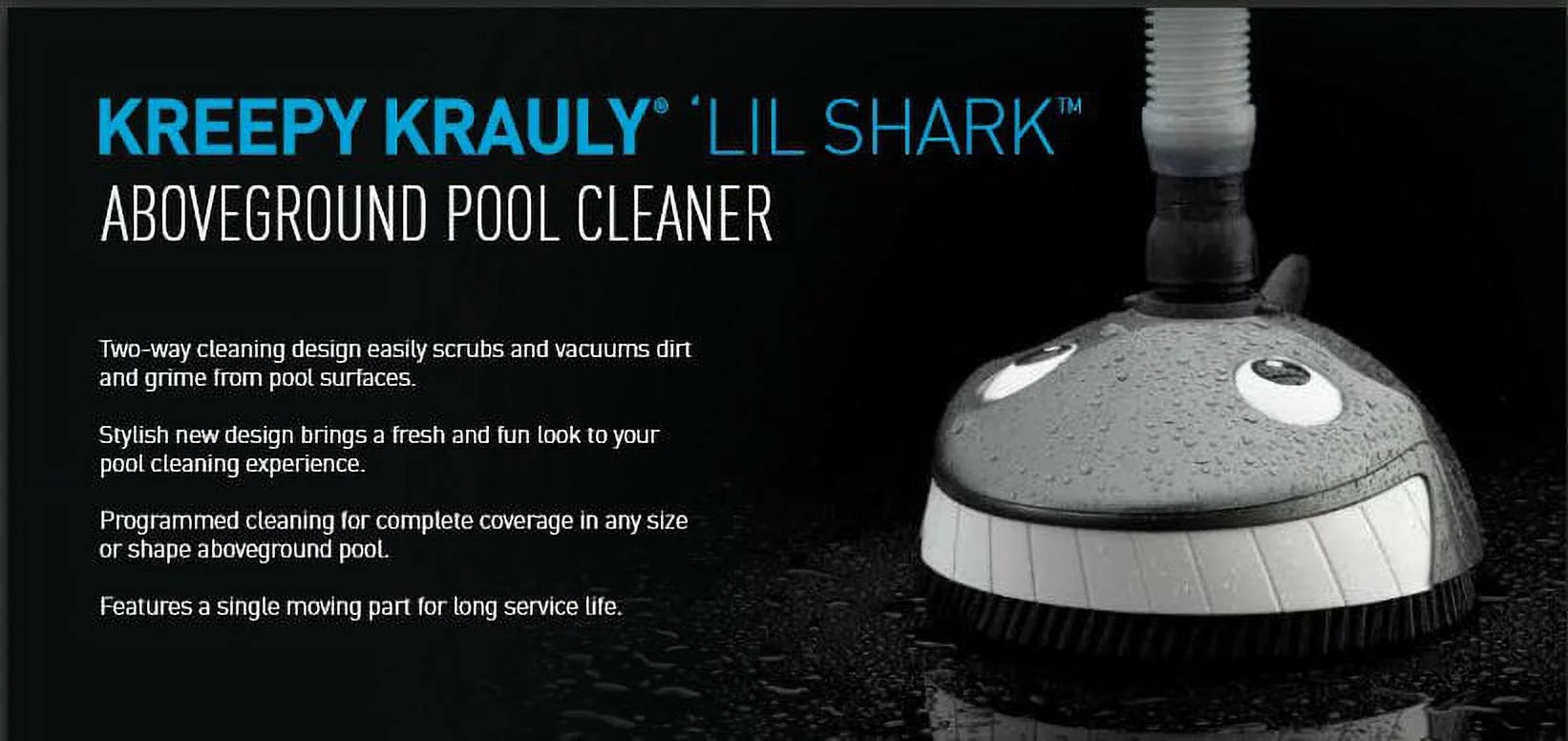 Pentair Kreepy Krauly Lil Shark Above Ground Swimming Pool Cleaner with Hose