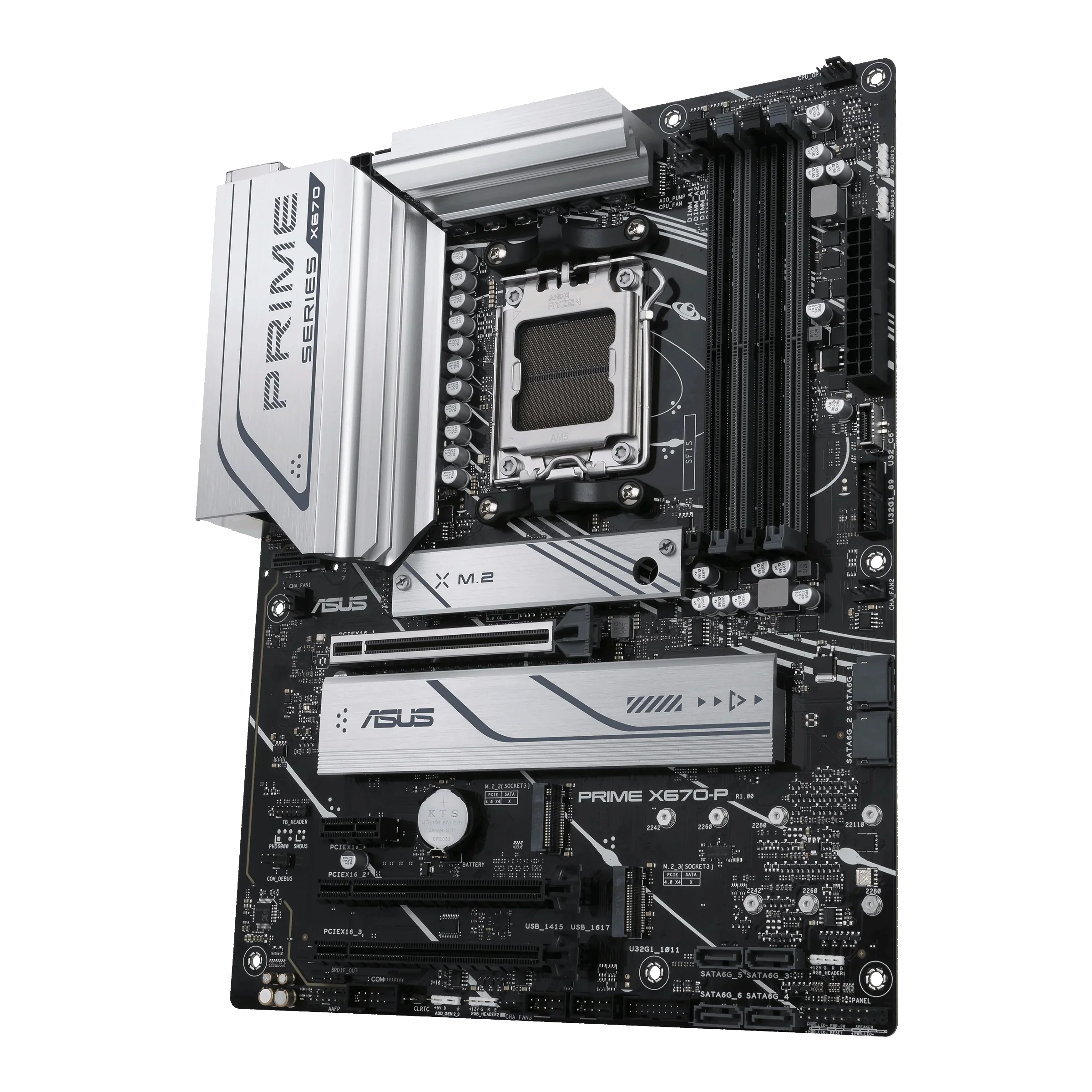 ASUS Prime X670-P Socket AM5 (LGA 1718) Ryzen 7000 ATX Motherboard (DDR5, 3xM.2 Slots, USB 3.2 Gen 2x2 Type-C, USB4 Header, and 2.5Gb Ethernet)