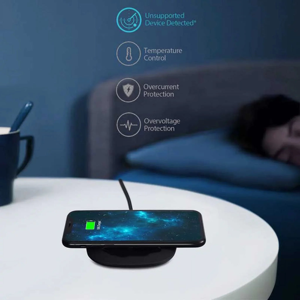 10W Fast Charging Ultra Slim Wireless Charger Pad w 18W Compact Adaptive Fast USB Home Wall AC Charger K3K for Nokia Lumia 1020 - Razer Phone 2 - Samsung Galaxy S9+ S9, S8+ S8 S7 S6 Edge+ Edge