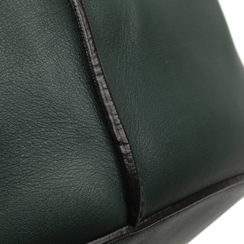Pre-Owned Authenticated Celine Big Bag Bucket Calf Leather Green Bucket Bag DrawstringBag Unisex (Good)
