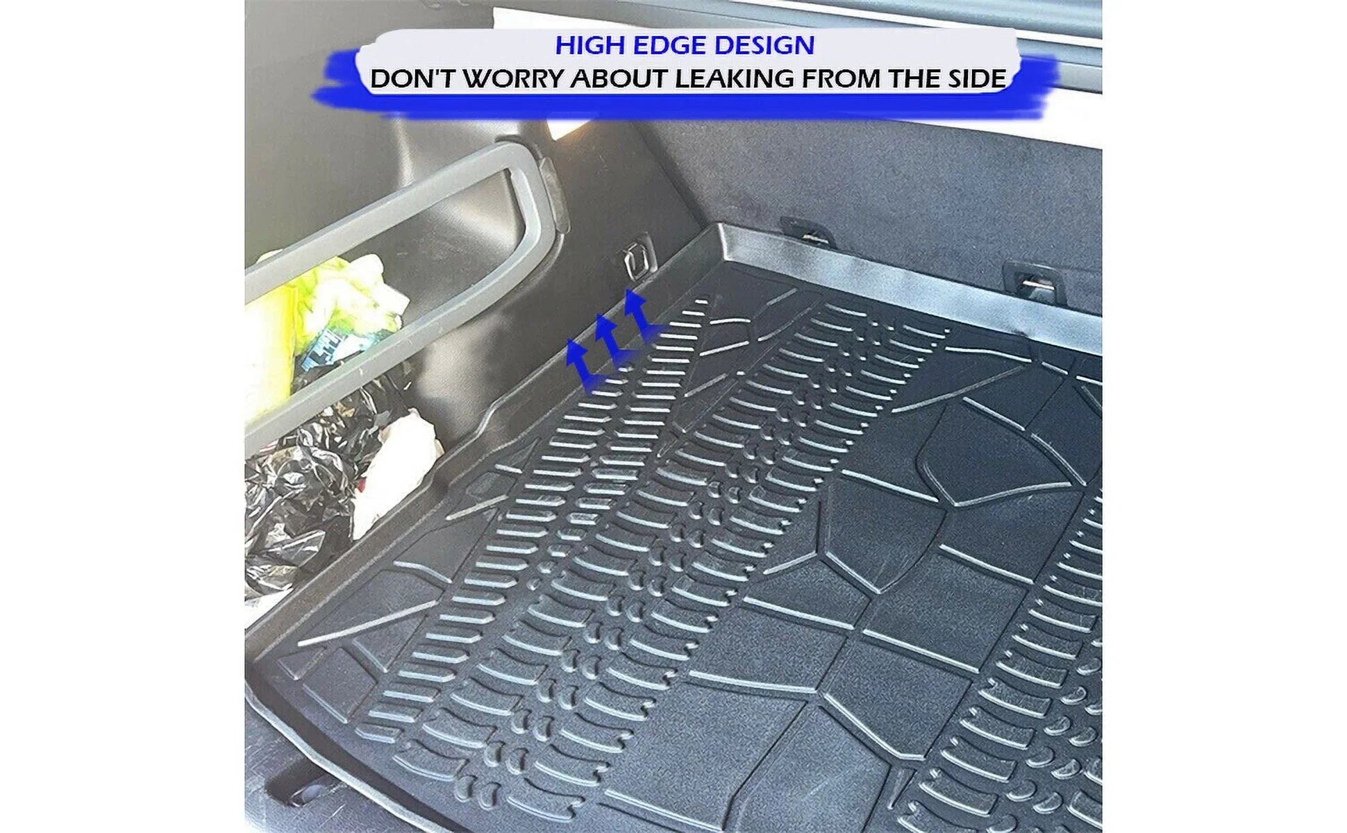 EACCESSORIES EA Cargo Liner – Trunk Mat for Jeep Cherokee 2014-2023 – Strong Trunk Mats for Cars with Raised Lip – Non-Slip Car Trunk Mat Rubber – Easy to Install – Laser Pre-Cut Design