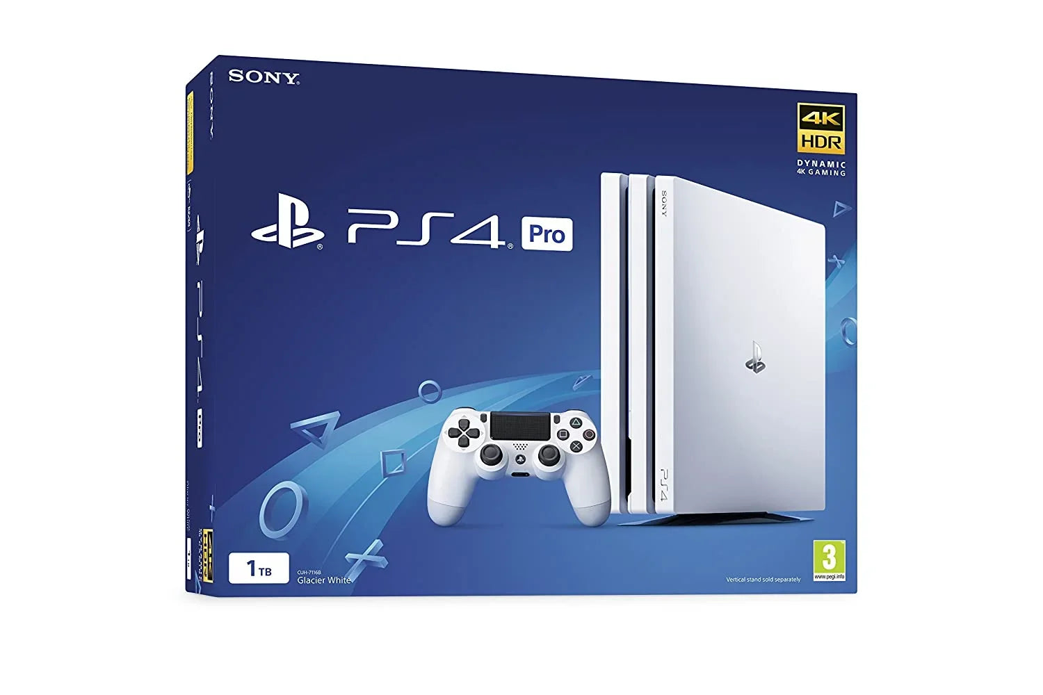 Sony PlayStation 4 Pro 1TB Only White Gaming Console with Gaming Head Set BOLT AXTION Bundle Like New