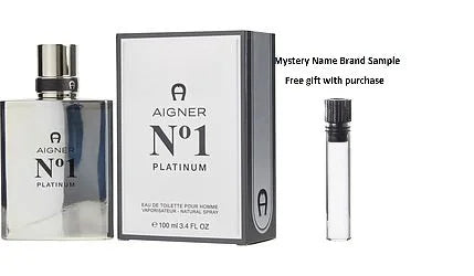 AIGNER 1 PLATINUM by Etienne Aigner EDT SPRAY 3.4 OZ for MEN And a Mystery Name brand sample vile