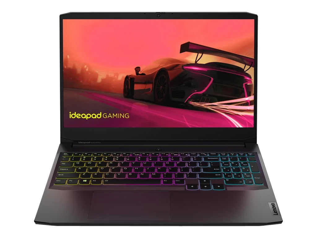 Lenovo IdeaPad Gaming 3 15ACH6 82K2 - 180-degree hinge design - AMD Ryzen 7 - 5800H / up to 4.4 GHz - Win 11 Home - GF RTX 3050 - 16 GB RAM - 512 GB SSD NVMe - 15.6" IPS 1920 x 1080 (Full HD) @ 120 Hz - 802.11a/b/g/n/ac/ax - shadow black - kbd: US