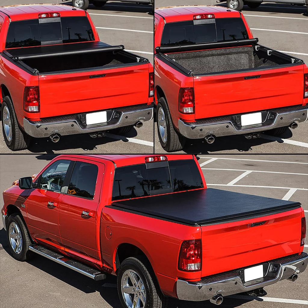 DNA Motoring TTC-RU-090 For 2019 to 2021 Ford Ranger 5Ft Truck Short Bed Matte Black Vinyl Soft Top Roll-up Tonneau Wrap 20