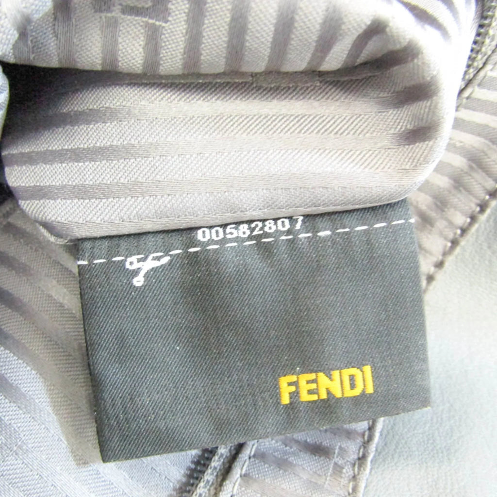 Pre-Owned Fendi Big Mamma Bucket 8BR638 Women's Leather Shoulder Bag Gray (Good)