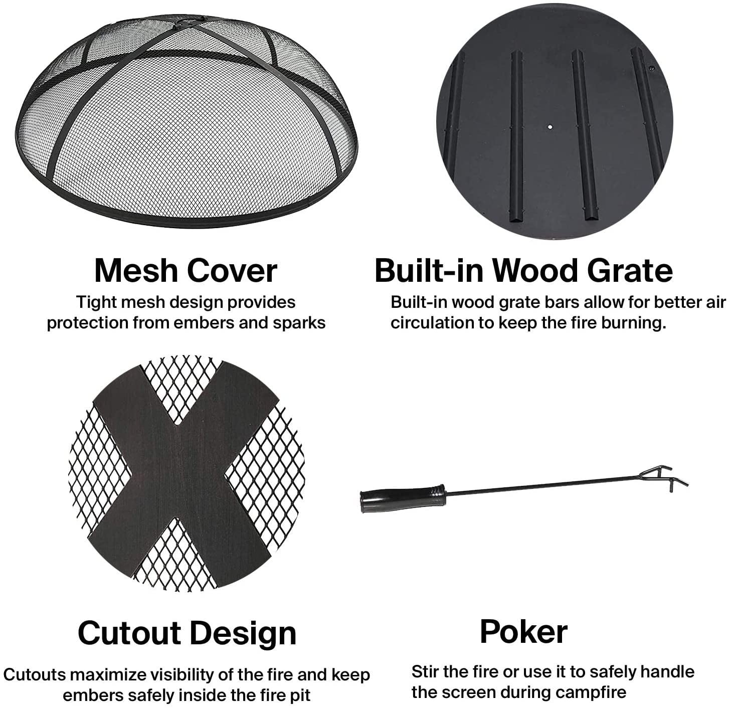 Zoey Steel Material Portable Wood Burning Fire Pit And Grill Pit