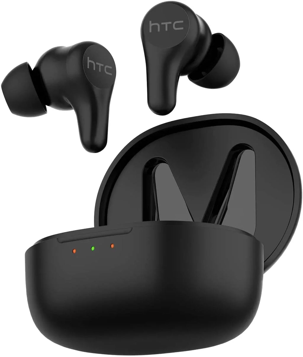 HTC True Wireless Earbuds Plus - Active Noise Cancellation IPX5 Water Strong Bluetooth 5.0 Headphones with ENC, 24-Hour Playtime, Stereo in-Ear Touch Control Wireless Earphones