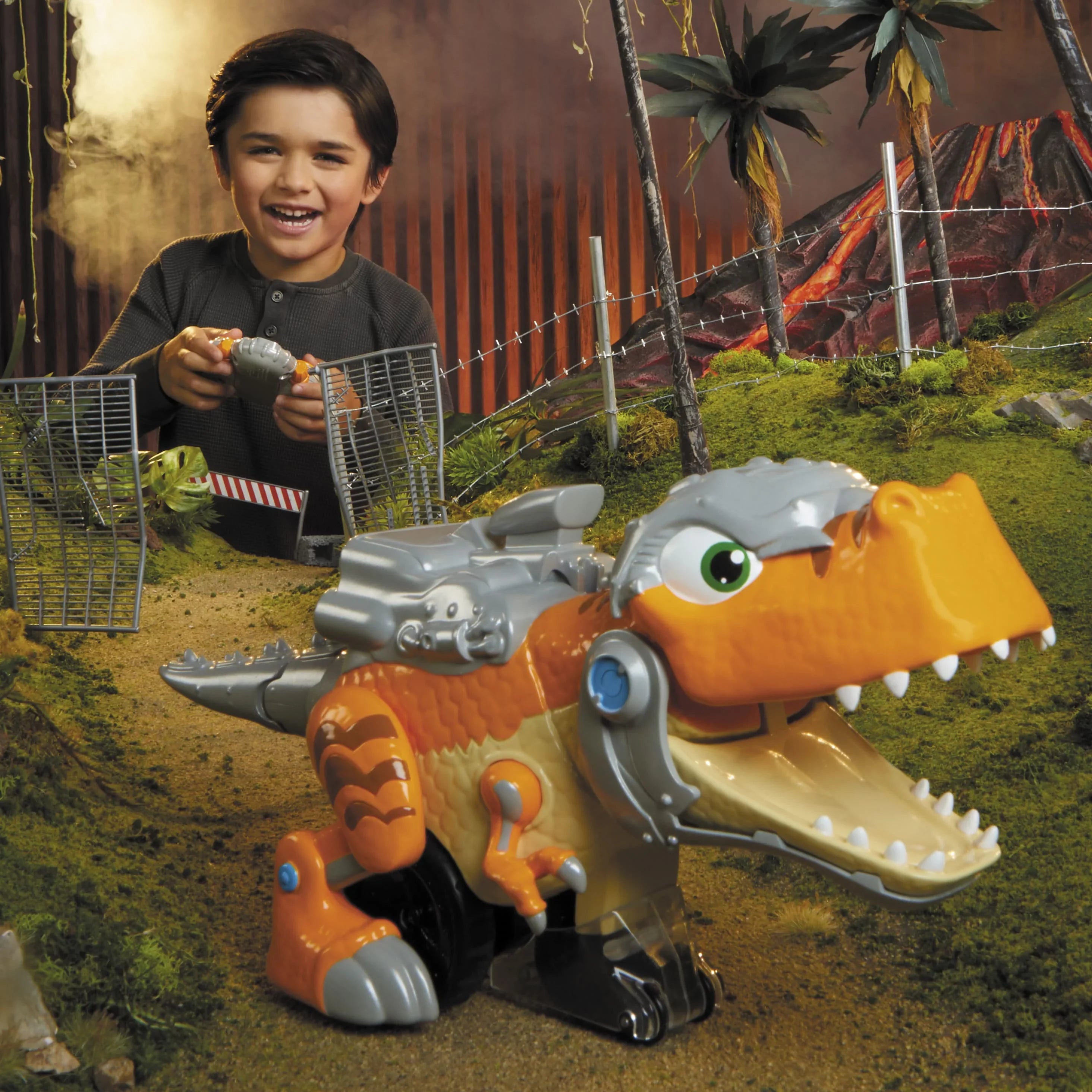Little Tikes T-Rex Strike RC Remote Control Chompin' Dinosaur Toy Vehicle Car with Full 360 Degree Spins That Roars, Plays Music and SFX- Gifts for Kids, Toys for Boys & Girls Ages 4 5 6+ Years Old
