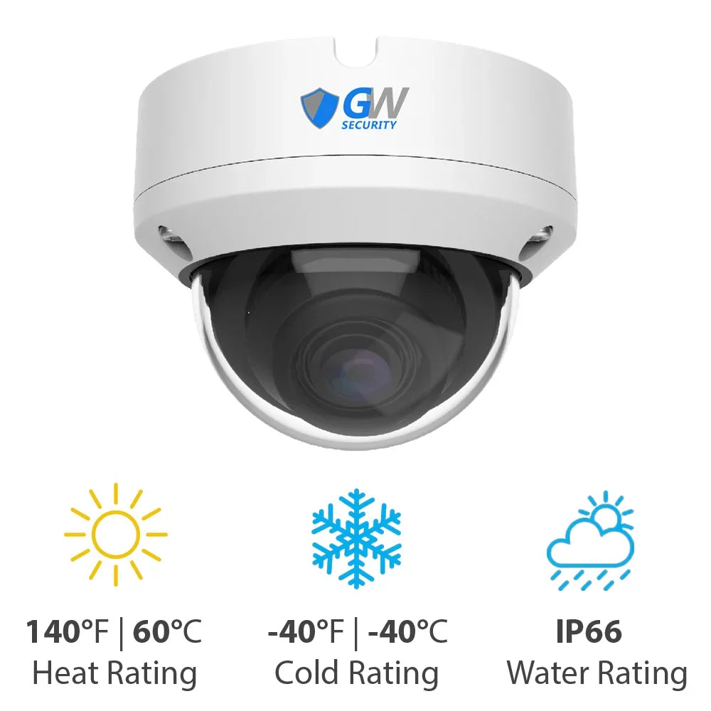 GW Security 8MP 4K Security Camera System with AI Face/Human/Vehicle Detection, 8 Channel DVR and 4 x 8MP Outdoor / Indoor HD-TVI CCTV Dome Camera, Smart AI Alert & Playback