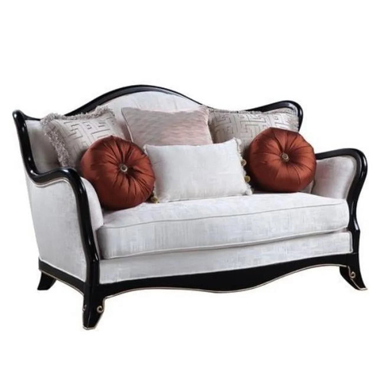 66 x 43 x 41 in. Nurmive Loveseat Sofa with 6 Pillows, Beige Fabric