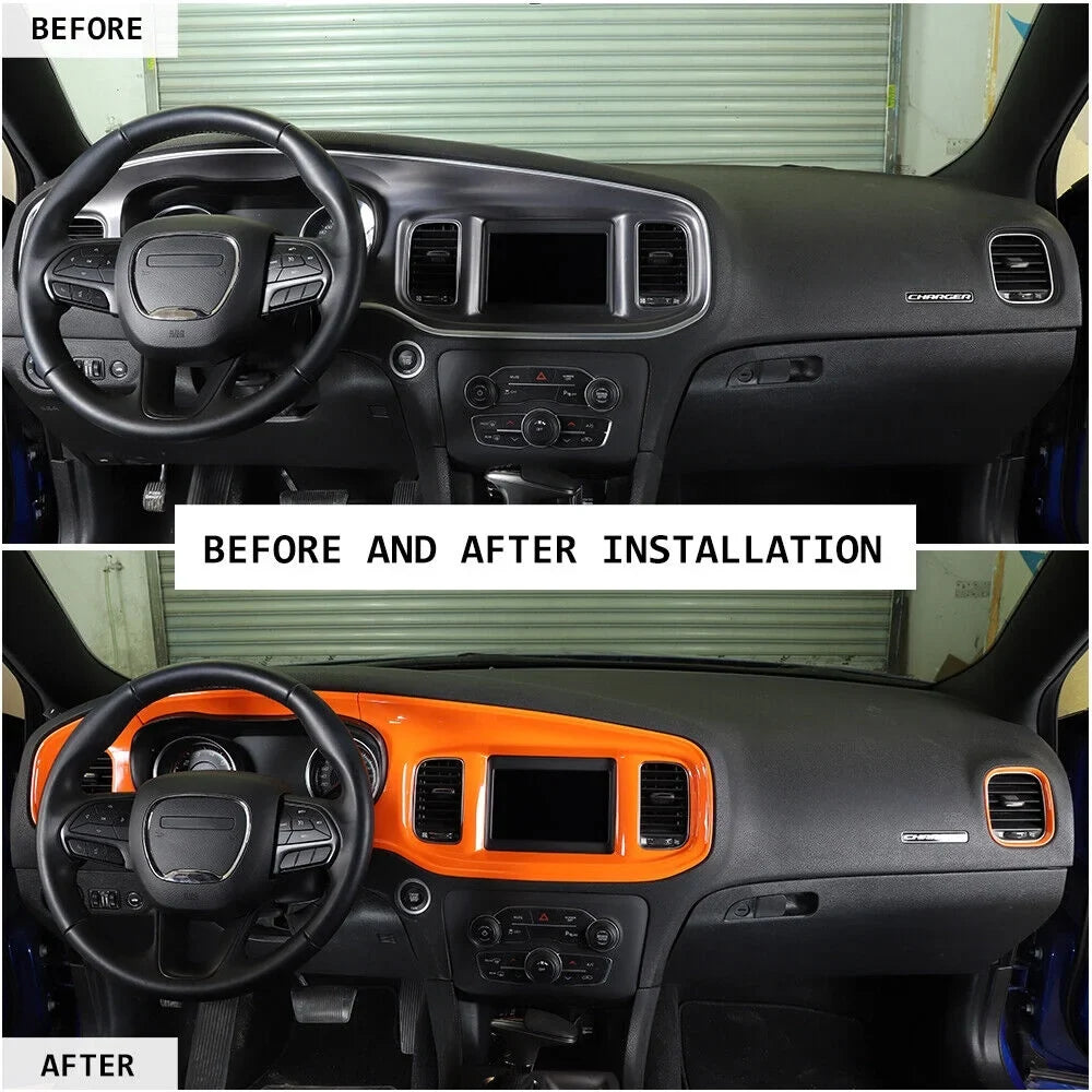 Teledu 14x Orange Inner Set Center Console Dash Shield Trim Kit