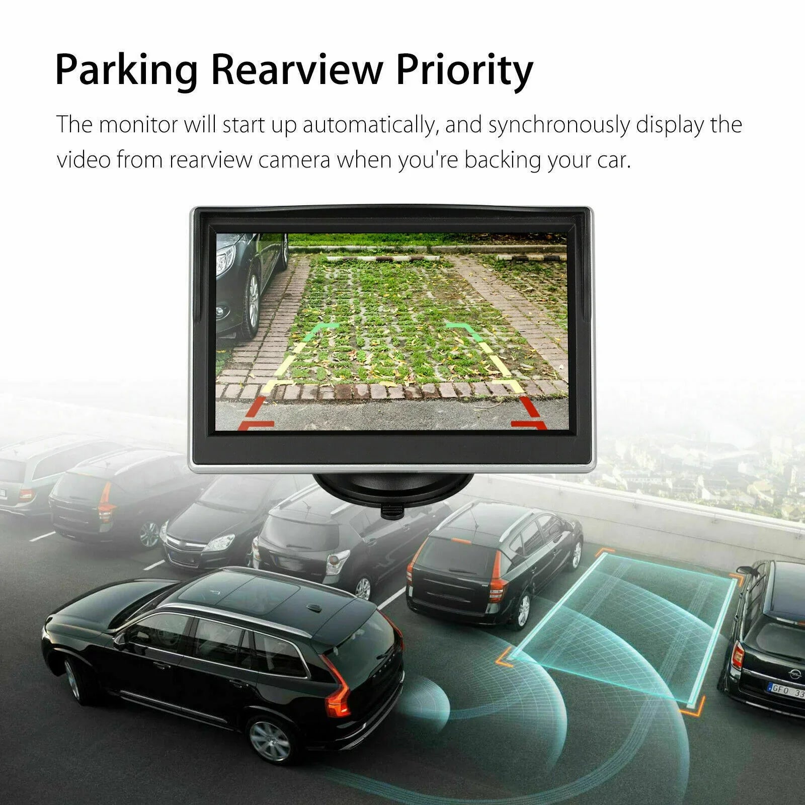 Wireless Backup Camera System 170° 5" TFT LCD Rear View Monitor IP67 Waterproof Night Vision Reverse Camera for Car MPV SUV RV