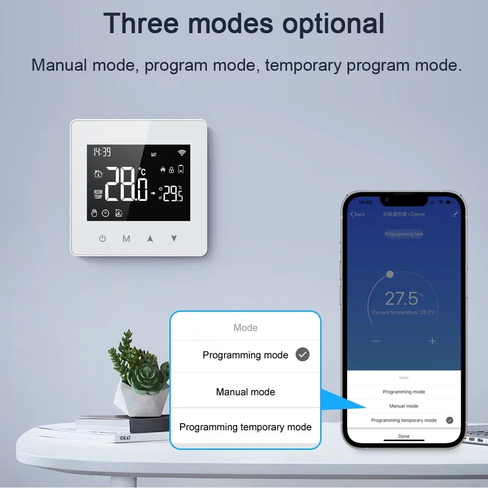 Pinnaco Intelligent Constant Temperature Controller for Water & Gas Boiler, Adjustable LCD Display, Compact Size Thermostat for Home Use