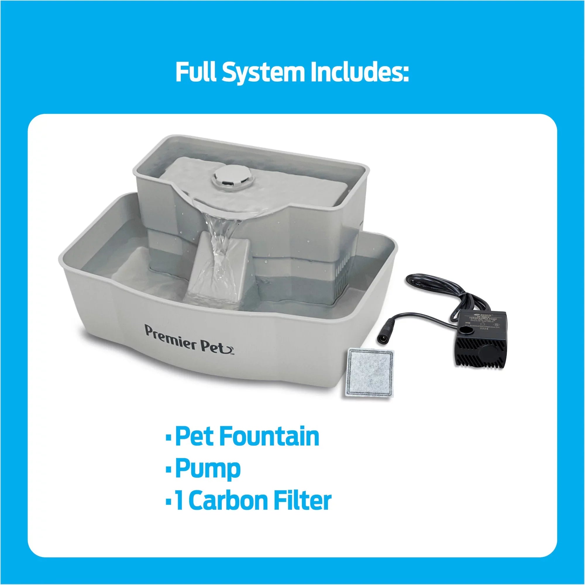 Premier Pet 100 oz. Pet Fountain - Automatic Water Fountain for Dogs and Cats