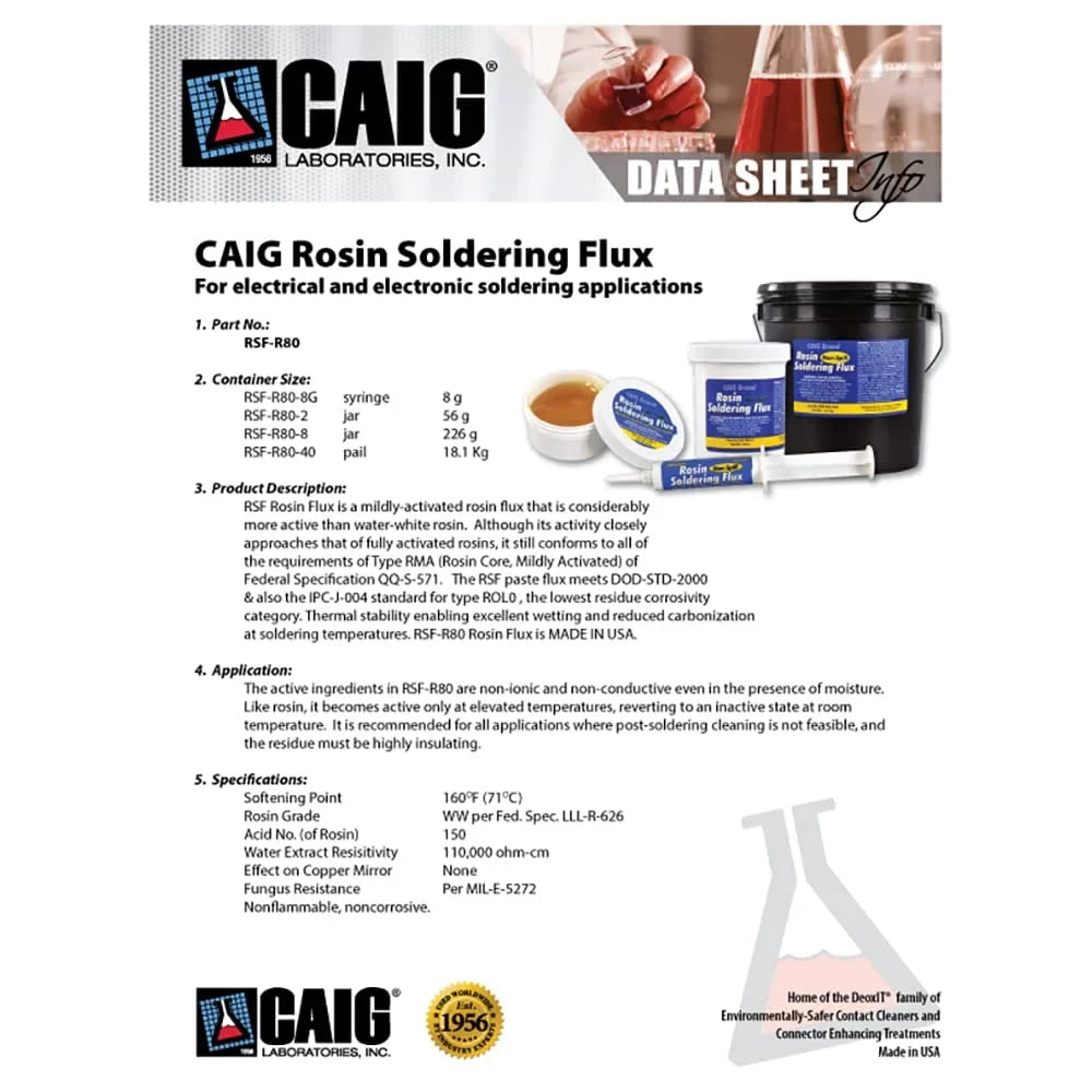 CAIG RSF-R80-8G DeoxIT Rosin Soldering Flux Syringe 8g