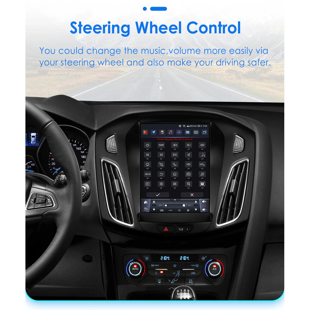 Apple Carplay Android 13.0 Wifi Bluetooth 4+32GB RDS 9.7" Car Stereo Radio Head Unit GPS Navigation Player For Ford Focus 2011 2012 2013 2014 2015 2016 2017 2018 2019
