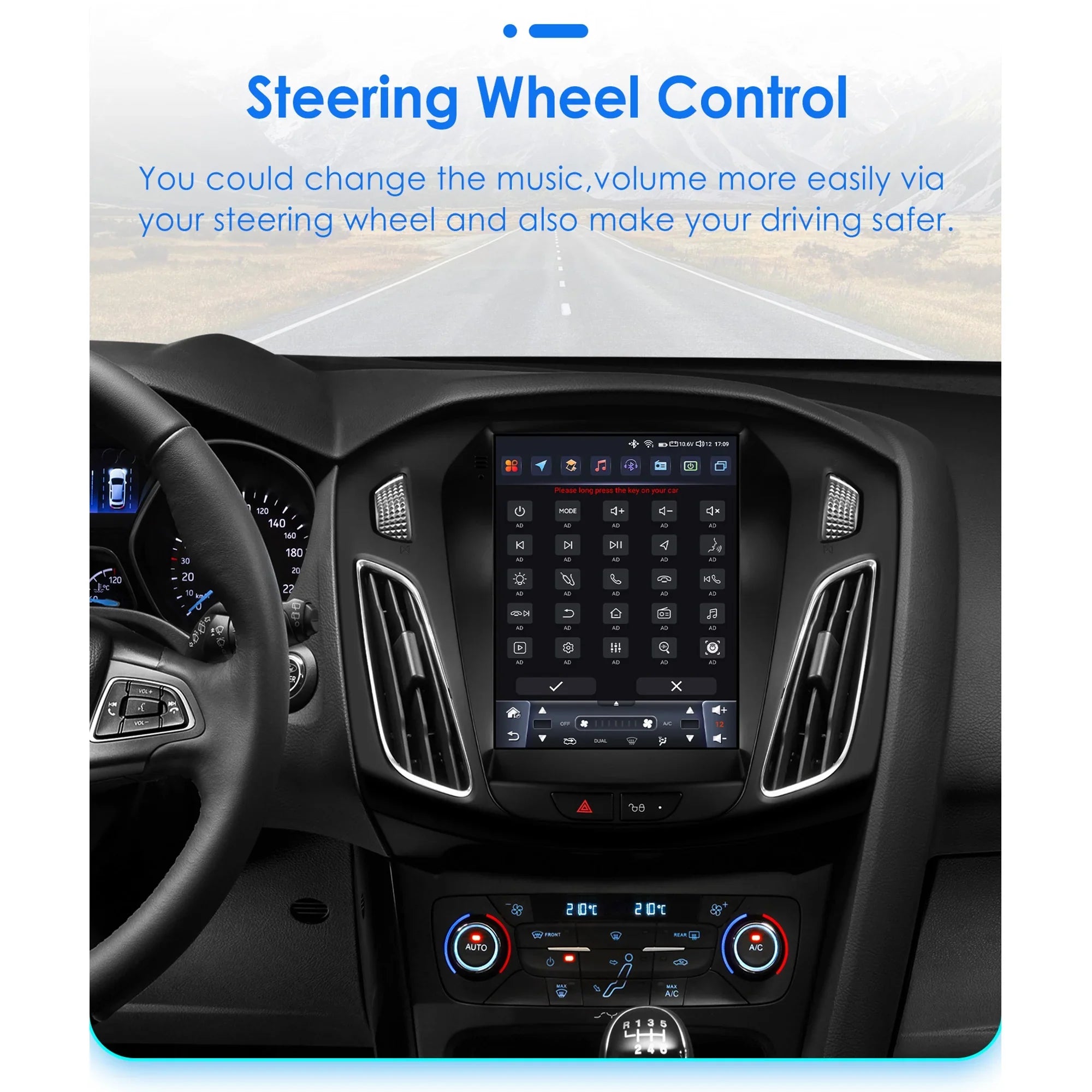 Apple Carplay Android 13.0 Wifi Bluetooth 4+32GB RDS 9.7" Car Stereo Radio Head Unit GPS Navigation Player For Ford Focus 2011 2012 2013 2014 2015 2016 2017 2018 2019