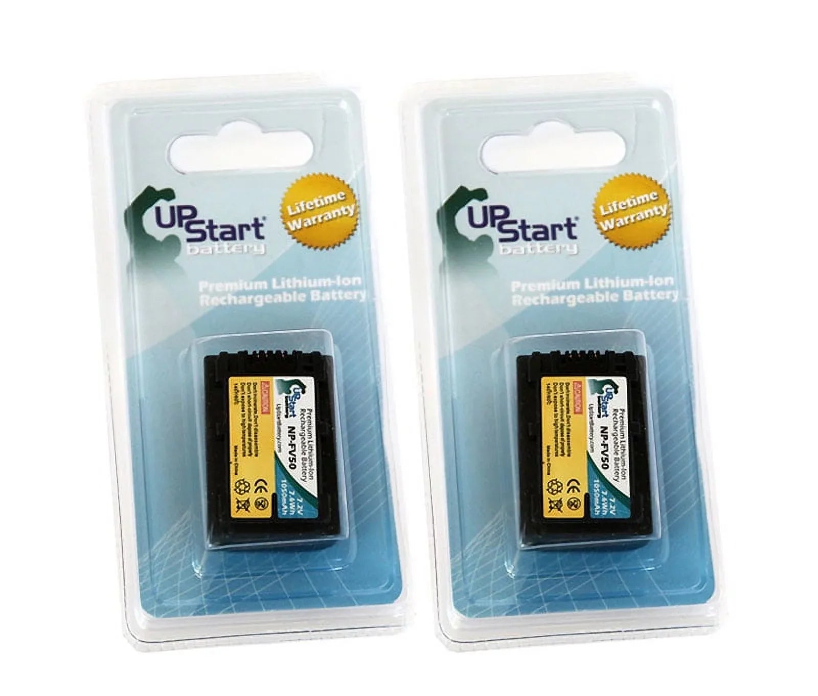 2x Pack - UpStart Battery Sony DCR-SX63 Battery - High Capacity Replacement Sony NP-FV50 Digital Camera Battery (1050mAh, 7.2V, Lithium-Ion)