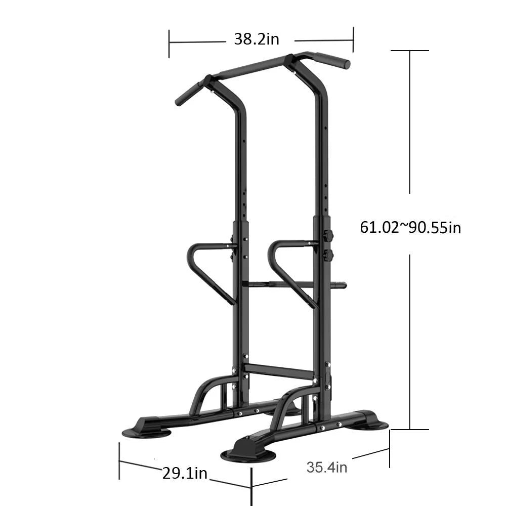 Wellynap Power Tower Pull Up Bar, 36.2" Strength Training Workout Equipment with Adjustable Height - Black