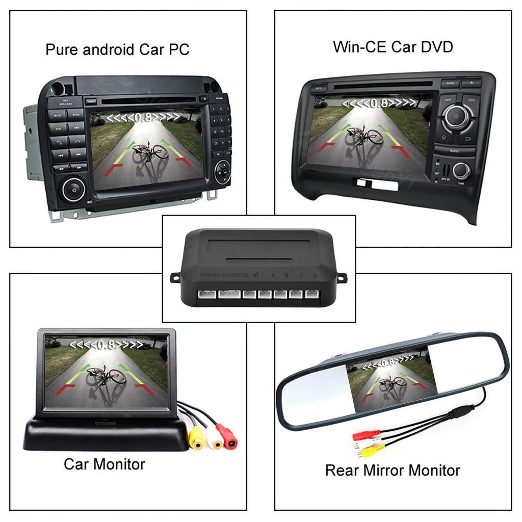 Car Reverse Backup Parking Sensor Radar System, Buzzer beeps, Detection Distance:30~150CM, Waterproof Sensors (22mm Diameter 2.3M Cable) 4 Packs X60D (Black)