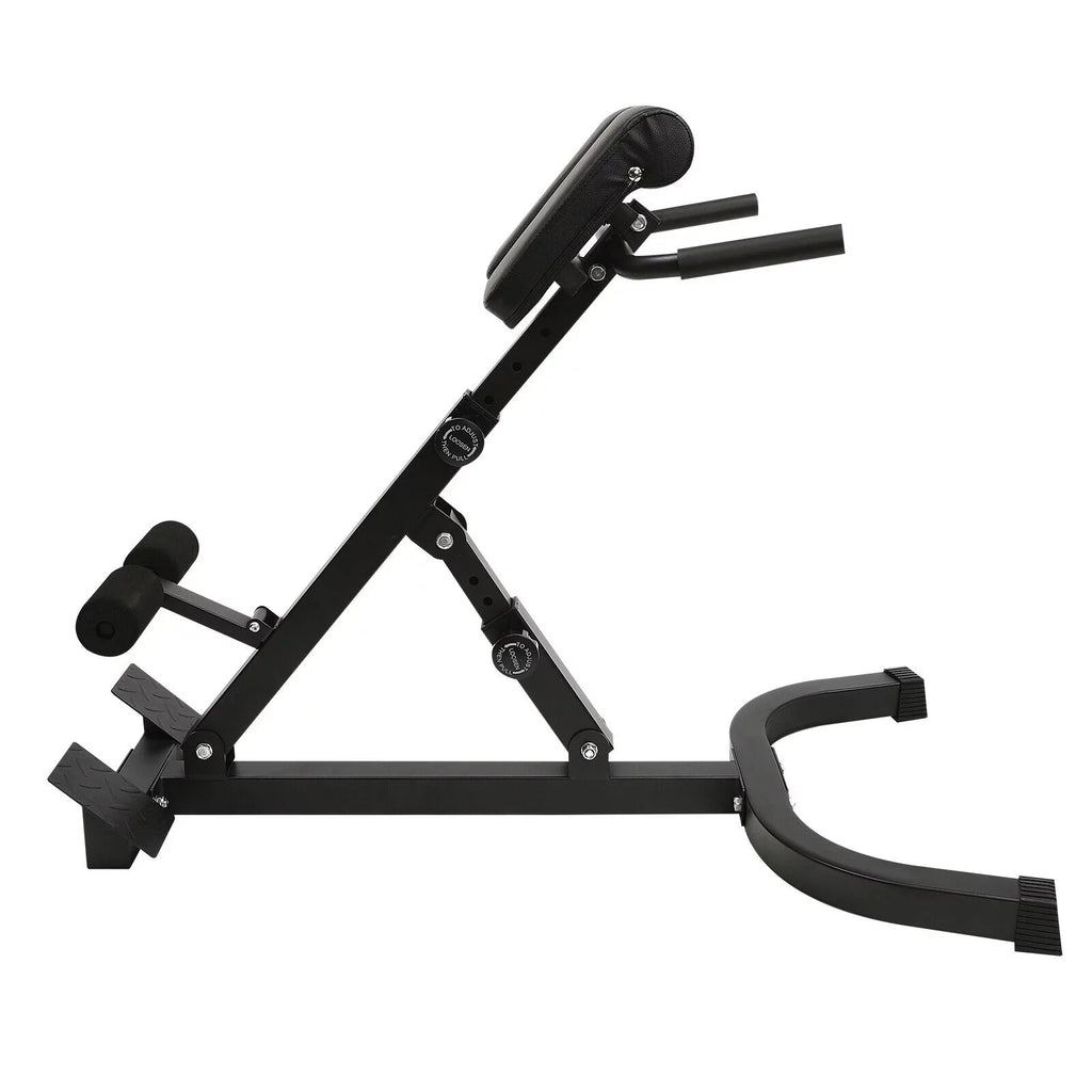5 Position Tilt Angle Roman Chair Back Extension Machine, Hyperextension Bench W/ Angle Height Adjust 150kg/330lbs