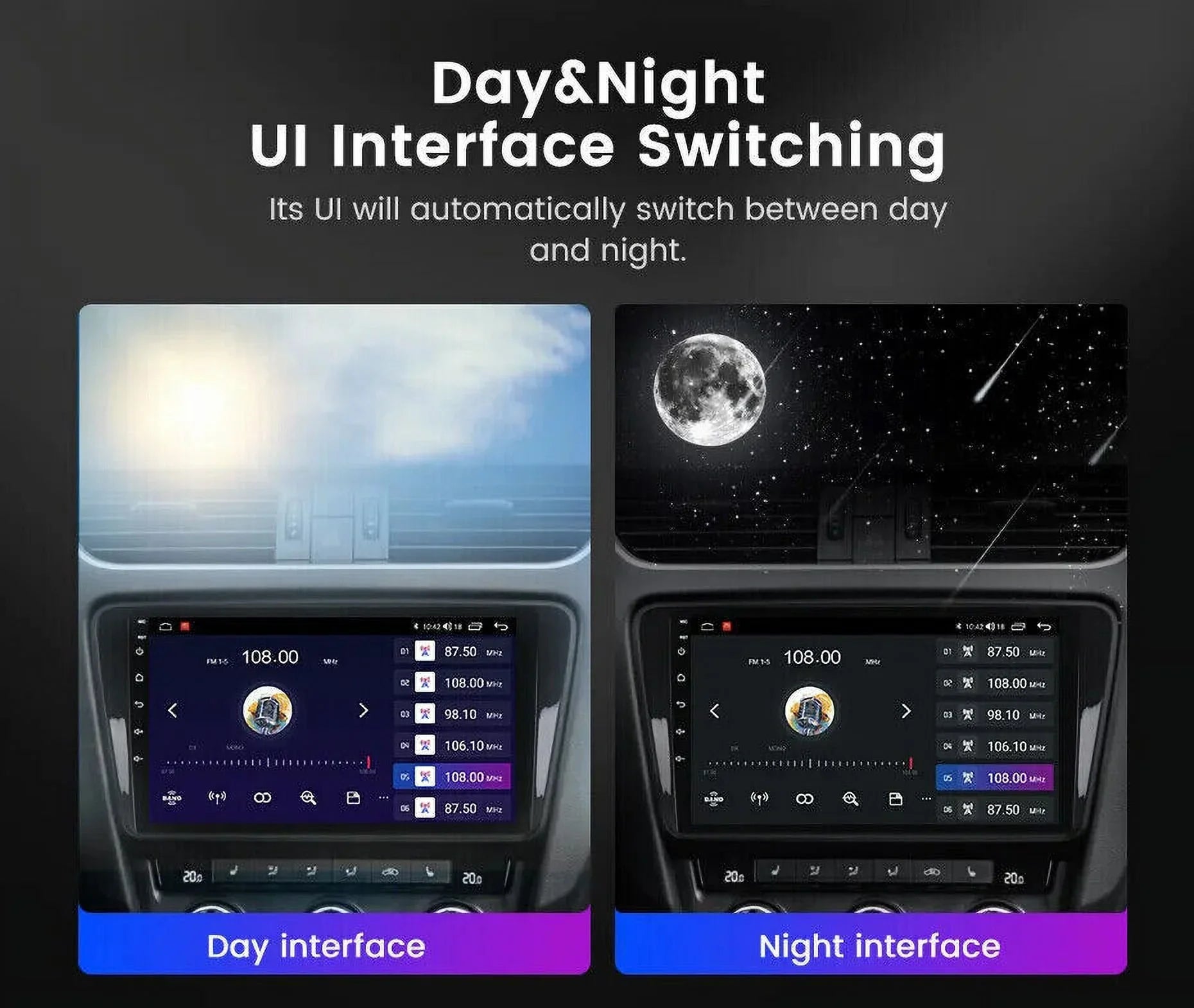 For GMC Yukon Chevy Tahoe Suburban Android 12 Octa Core 4GB RAM Apple Carplay Car Stereo AM FM Radio GPS Environment
