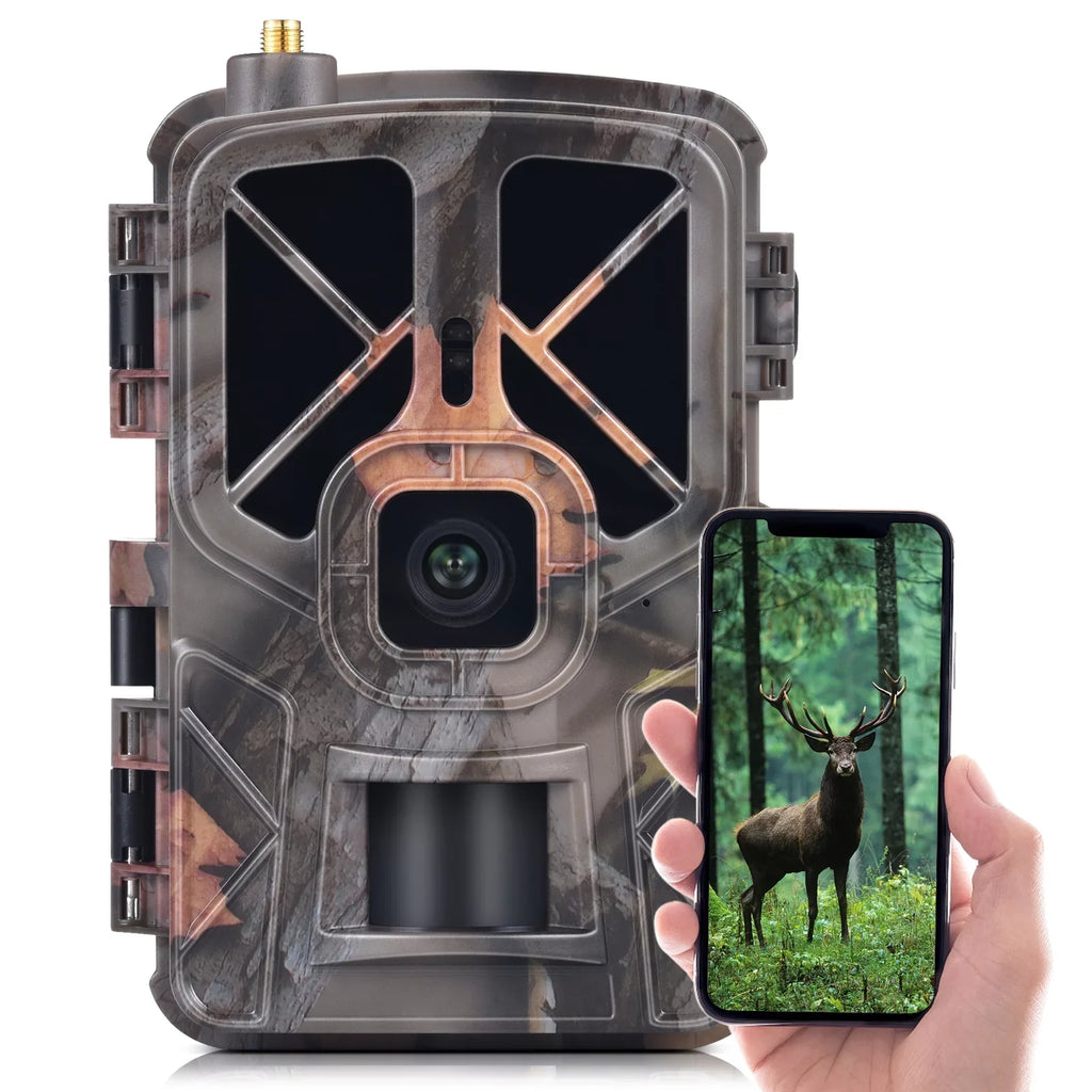 30MP 4G/LTE Wireless Trail and Game Camera with Waterproof and Infrared Night Vision - Perfect for Outdoor Wildlife and Farm Animal Monitoring
