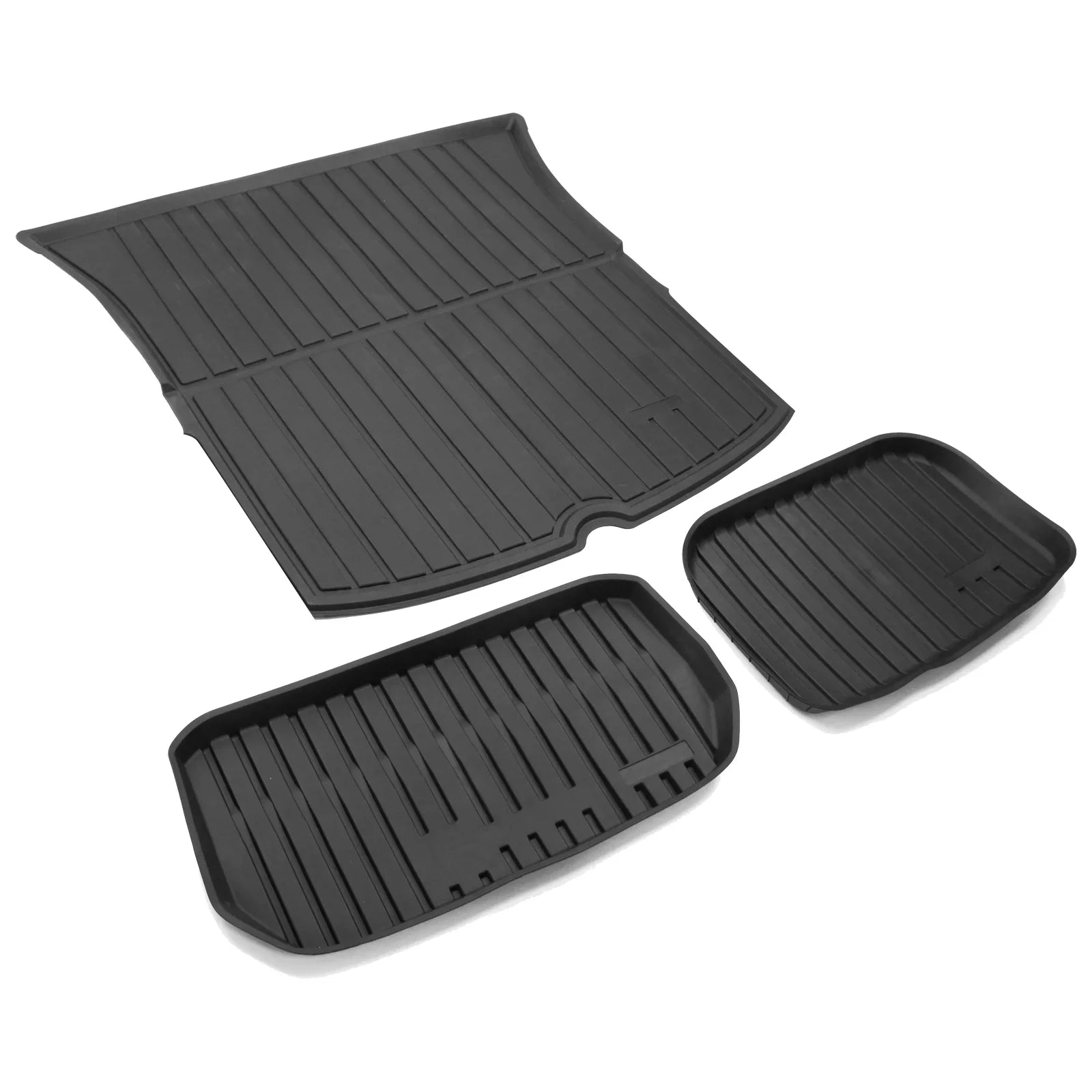 Ikon Motorsports Trunk Mats Cargo Liner Matching with 2020-2023 Tesla Model Y Black Injection TPE All Condition Waterproof Anti-Slip Frunk Trunk Under Cargo Storage Liner Mat Interior Accessories